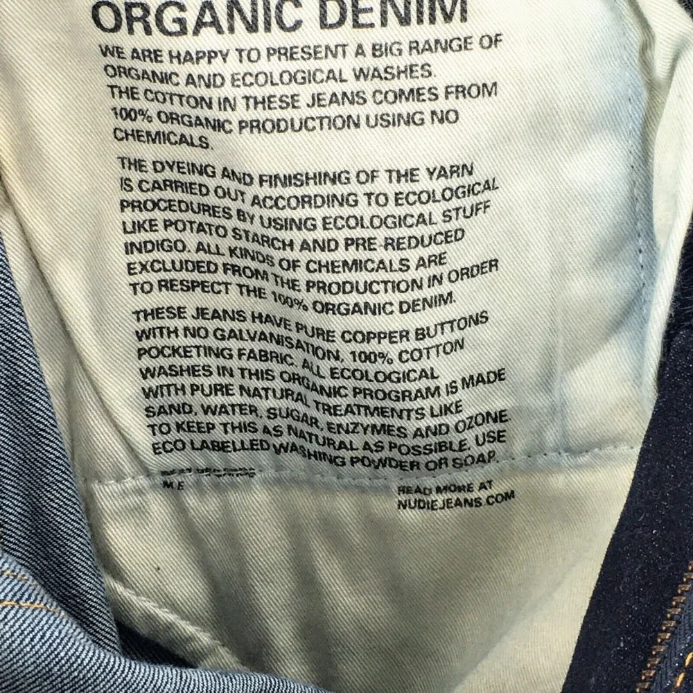 Nudie Jeans Mens Blue Slim Jim Dry Organic Ecru Embo Denim Made in Italy 30 x 33 - Picture 15 of 15